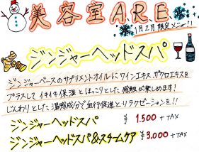 1.2月限定★ほっこり！ジンジャーヘッドスパヘッドスパ